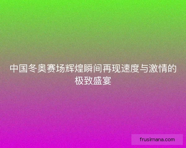 中国冬奥赛场辉煌瞬间再现速度与激情的极致盛宴